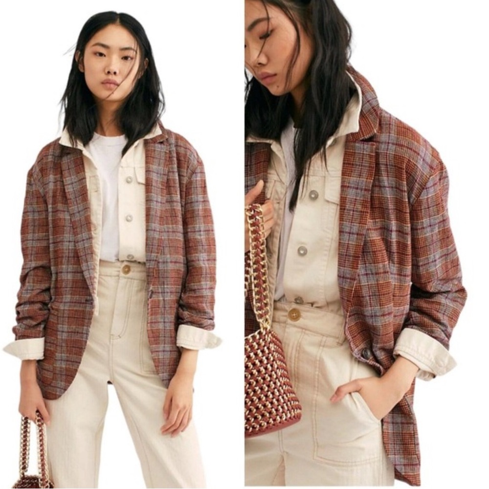 Free People Simply Plaid Blazer